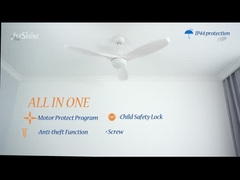 Αδιάβροχος ανώτατος ανεμιστήρας με την ελαφριά ΣΥΝΕΧΗ μηχανή 3 πλαστικός άσπρος οδηγημένος ανώτατος ανεμιστήρας λεπίδων