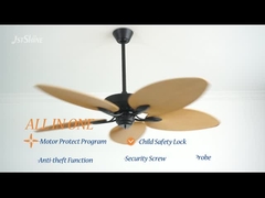 Τροπικός ανώτατος ανεμιστήρας ύφους 56 ίντσες συνεχών μηχανών 5 ανώτατος ανεμιστήρας λεπίδων με τον τηλεχειρισμό