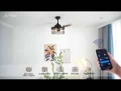 36 ιντσών ανεμιστήρας οροφής ατσάλινο κλουβί E27 * 3 λαμπτήρα ανασυρόμενη λεπίδα εσωτερικό βιομηχανικό ρετρό