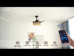 Κλουβί σχοινιών Κρυμμένο φτυάρι Φωτός ανεμιστήρα οροφής με τηλεχειριστή DC κινητήρα