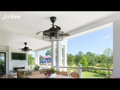 42 ίντσες αγροτικό σπίτι E27 μοντέρνα LED αόρατο ανεμιστήρα οροφής ανασυρόμενο φτερό οροφικά φώτα