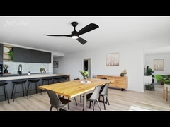 2in1 ανεμιστήρας οροφής με φωτεινό κινητήρα συνεχούς τάσης υψηλής ταχύτητας μαύρος έξυπνος ανεμιστήρας