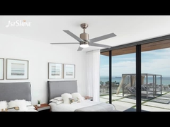 52 ιντσών σατέν νικέλιο ανεμιστήρας οροφής με 5 MDF λεπίδα DC κινητήρα