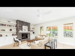 52 ιντσών λευκός ανεμιστήρας οροφής με χαμηλώσιμο φως LED και κινητήρα συνεχούς ρεύματος τηλεχειρισμού