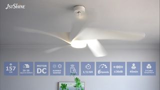 62 Inch Modern White Ceiling Fan with LED Light Review