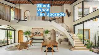 Αθόρυβος κινητήρας συνεχούς ρεύματος 52 ιντσών μαύρου ξύλινου ανεμιστήρα οροφής