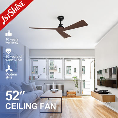 Ποιότητα  Lower Noise Sleek Black Ceiling Fan with Dark Wood Grain Blades and Remote Control Switch Type Εργοστάσιο