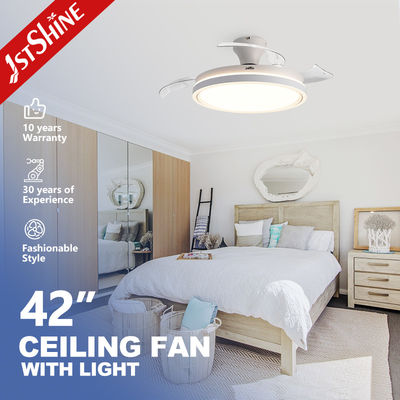 Ποιότητα  Flush Mounted 42" Retractable Ceiling Fan Light DC Motor 6 Speed Remote Control Εργοστάσιο