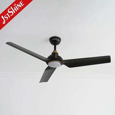 52 Inch Remote Led Ceiling Fan Black Abs Blade Whisper Quiet Motor