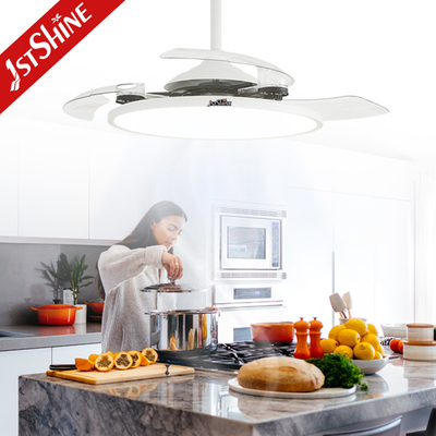 42 Inch 6 Speeds Dimmable Led Invisible Ceiling Fan With Light 3 Pc Blades