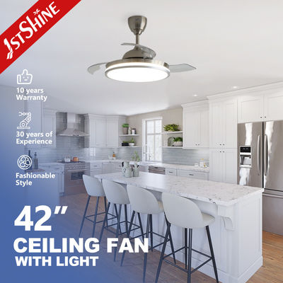 Καλή τιμή 42 ιντσών ανασυρόμενο φως ανεμιστήρα οροφής κινητήρας συνεχούς ρεύματος 6 ταχυτήτων τηλεχειριστή σε απευθείας σύνδεση