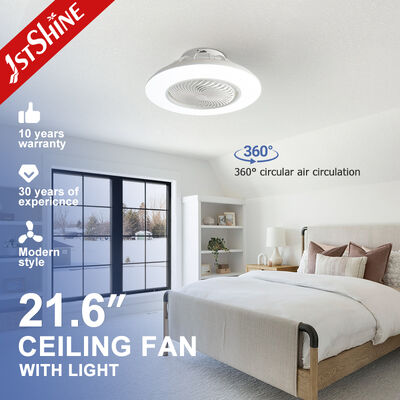 Καλή τιμή 21.6 ίντσες Bladeless DC Motor Ceiling Fan με 360° περιστρεφόμενη ροή αέρα για γραφείο και υπνοδωμάτιο σε απευθείας σύνδεση